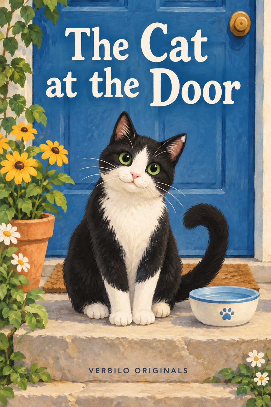 The Cat at the Door — illustrated cover