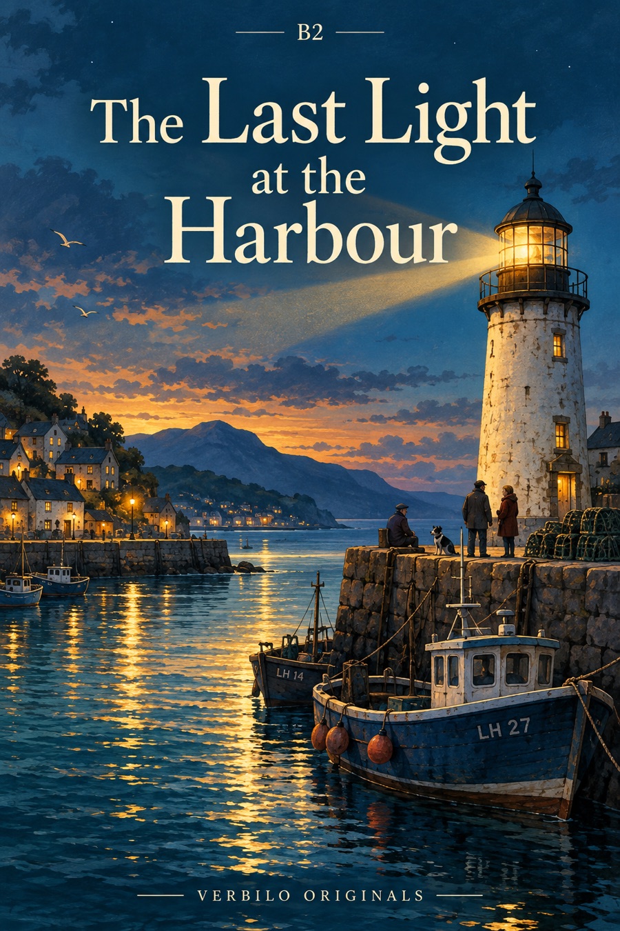 The Last Light at the Harbour — illustrated cover